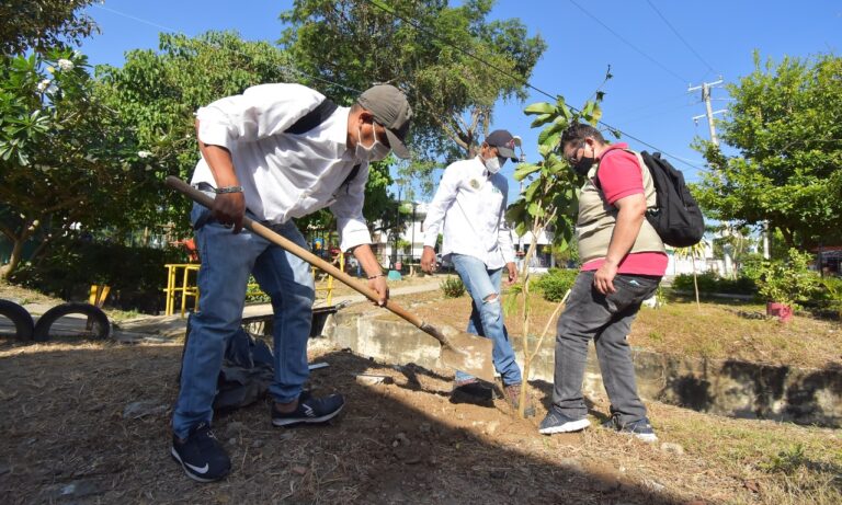 FUNCIONARIOS EN SIEMBRA DE PLANTAS