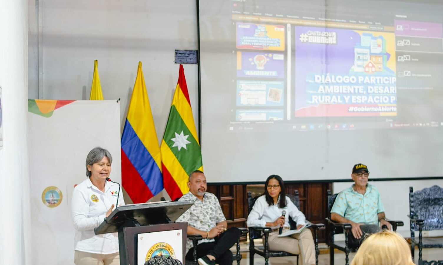 Directores de UMATA, EPA Cartagena, Espacio Público y alcalde de Cartagena en rendición de cuentas