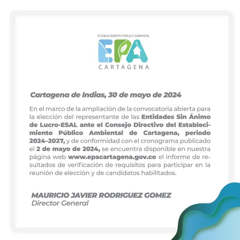 Informe de resultados de verificación de requisitos para participar en la reunión de elección y de candidatos habilitados de las ESAL